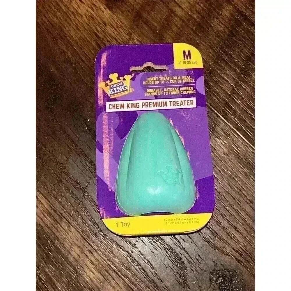 NEW! Chew King Premium Natural Rubber Treat Dog Toy, Size M Up To 25 Lbs